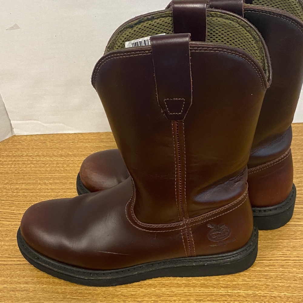 Georgia Boot Men's Dark Brown Pull-On Western Work Boots - Picture 5 of 13